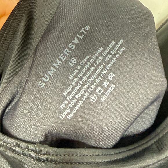 Summersalt Black Swimsuit Womens 16 The Ruched Backflip Open Back One Piece NWT - Picture 8 of 12